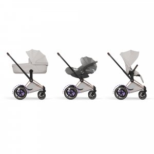 Poussette électrique e-priam 3 city grey châssis rosegold Cybex