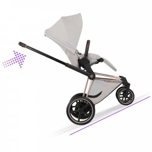 Poussette électrique e-priam 3 city grey châssis rosegold Cybex