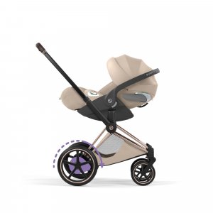 Poussette électrique e-priam 3 cozy beige châssis rosegold Cybex