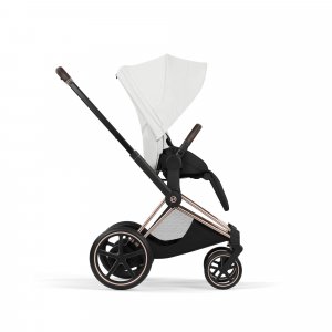 Poussette électrique e-priam 3 off white châssis rosegold Cybex