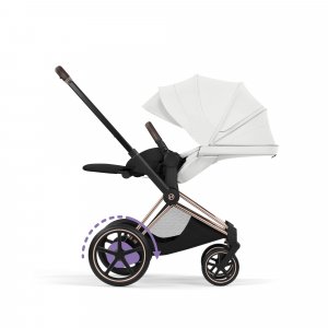 Poussette électrique e-priam 3 off white châssis rosegold Cybex