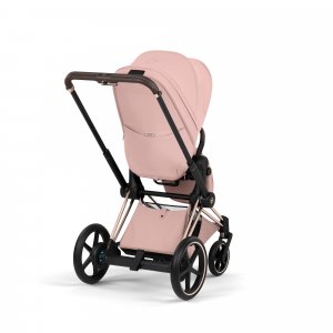 Poussette électrique e-priam 3 peach pink châssis rosegold Cybex