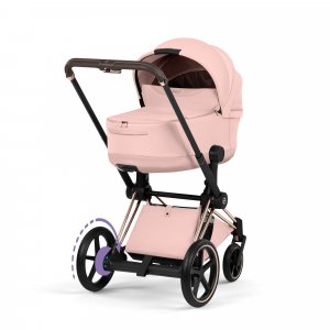 Poussette électrique e-priam 3 peach pink châssis rosegold Cybex