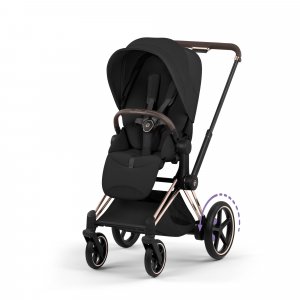 Poussette électrique e-priam 3 sepia black châssis rosegold Cybex