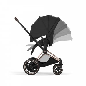 Poussette électrique e-priam 3 sepia black châssis rosegold Cybex