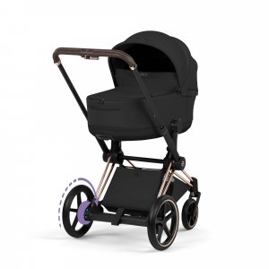 Poussette électrique e-priam 3 sepia black châssis rosegold Cybex