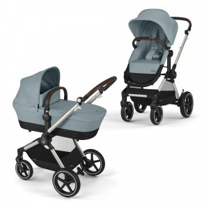 Poussette eos lux 2-en-1 stormy blue châssis taupe Cybex