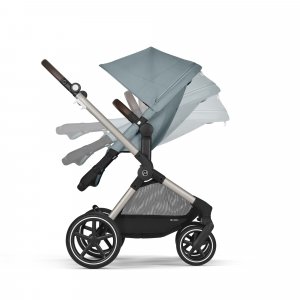 Poussette eos lux 2-en-1 stormy blue châssis taupe Cybex