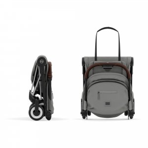Poussette compacte coya mirage grey châssis chrome brown Cybex