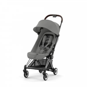 Poussette compacte coya mirage grey châssis chrome brown Cybex