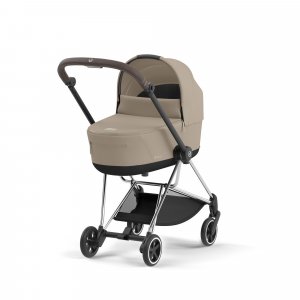 Poussette duo mios 3 cozy beige châssis chrome brown + nacelle luxe Cybex
