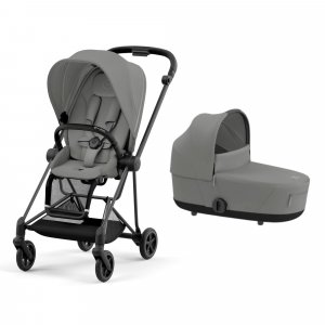 Poussette duo mios 3 mirage grey châssis matt black + nacelle luxe Cybex