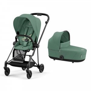 Poussette duo mios 3 leaf green châssis matt black + nacelle luxe Cybex
