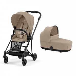 Poussette duo mios 3 cozy beige châssis matt black + nacelle luxe Cybex