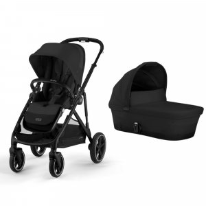 Poussette duo gazelle s moon black châssis noir + nacelle Cybex