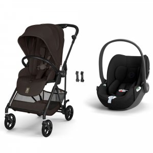 Poussette duo melio carbon 6 chocolate brown avec siège auto cloud t i-size Cybex