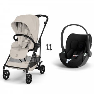 Poussette duo melio carbon 6 dune grey avec siège auto cloud t i-size Cybex