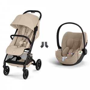 Poussette duo beezy 4 compacte almond beige avec siège auto cloud t i-size tissu plus Cybex