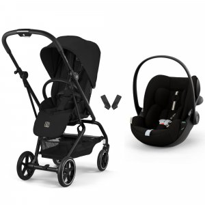 Poussette duo eezy s twist+ 2 pivotante magic black avec siège auto cloud g3 i-size tissu plus Cybex