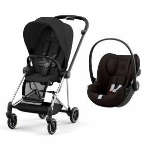Poussette duo mios 3 sepia black châssis chrome black + cloud g i-size Cybex
