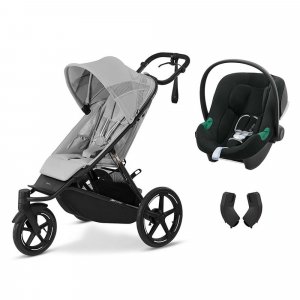 Poussette duo avi spin fog grey + siège auto aton b2 i-size Cybex