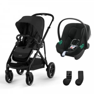 Poussette duo gazelle s moon black + siège auto aton b2 i-size Cybex
