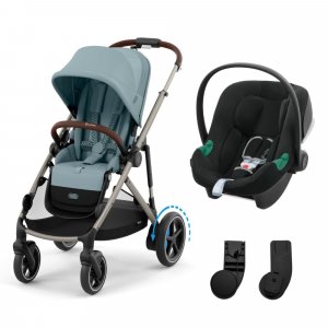 Poussette duo e-gazelle s stormy blue + siège auto aton b2 i-size Cybex