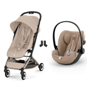 Poussette duo orfeo 3 compacte almond beige avec siège auto cloud g i-size plus Cybex