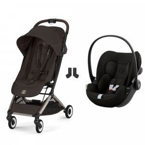 Poussette duo orfeo 3 compacte chocolate brown avec siège auto cloud g i-size Cybex