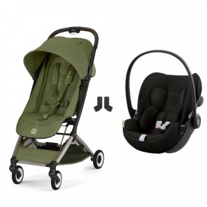 Poussette duo orfeo 3 compacte moss green avec siège auto cloud g i-size Cybex