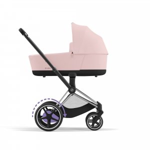 Poussette duo e-priam 2 peach pink châssis chrome black + nacelle luxe Cybex