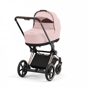 Poussette duo e-priam 2 peach pink châssis rose gold + nacelle luxe Cybex
