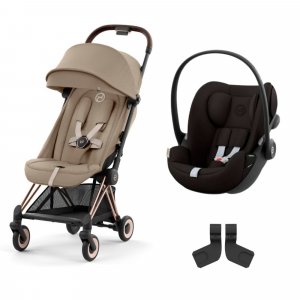 Poussette duo coya cozy beige châssis rosegold + cloud g i-size Cybex