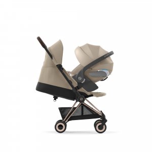 Poussette duo coya cozy beige châssis rosegold + cloud g i-size Cybex