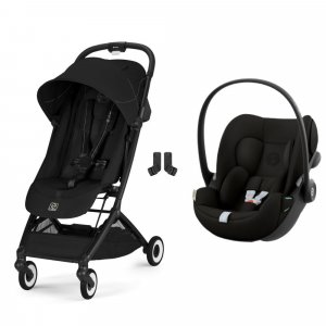 Poussette duo orfeo 3 compacte magic black avec siège auto cloud g i-size Cybex