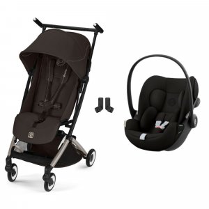 Poussette duo libelle 5 ultra compacte chocolate brown avec siège auto cloud g i-size Cybex