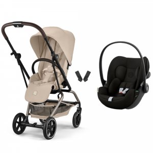 Poussette duo eezy s twist+ 2 pivotante almond beige avec siège auto cloud g i-size Cybex