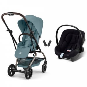 Poussette duo eezy s twist+ 2 pivotante stormy blue avec siège auto aton b2 i-size Cybex