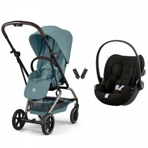 Poussette duo eezy s twist+ 2 pivotante stormy blue avec siège auto cloud g i-size Cybex