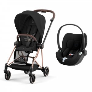 Poussette duo mios 3 sepia black châssis rose gold + cloud t i-size Cybex