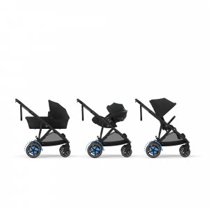 Poussette duo e-gazelle s moon black châssis noir + nacelle Cybex