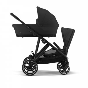 Poussette duo e-gazelle s moon black châssis noir + nacelle Cybex