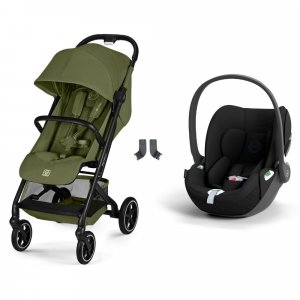 Poussette duo beezy 4 compacte moss green avec siège auto cloud t i-size Cybex