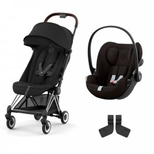 Poussette duo coya sepia black châssis chrome brown + cloud g i-size Cybex