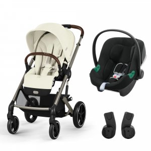 Poussette duo balios s lux 3 seashell beige + siège auto aton b2 i-size Cybex