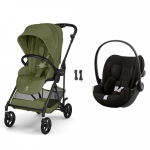 Poussette duo melio carbon 6 moss green avec siège auto cloud g i-size Cybex