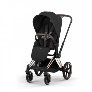 Poussette duo priam 5 avec nacelle pliable châssis rosegold sepia black Cybex