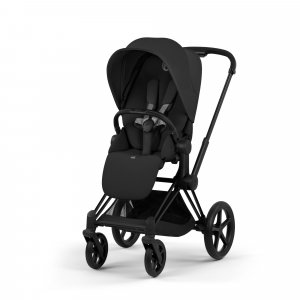 Poussette duo priam 5 avec nacelle pliable châssis matt black sepia black Cybex