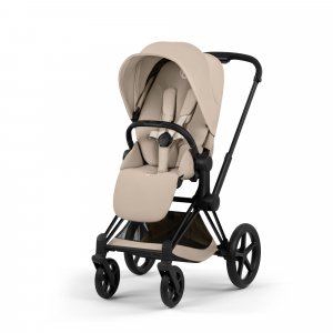 Poussette duo priam 5 avec nacelle pliable châssis matt black cozy beige Cybex