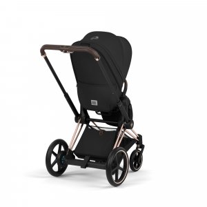 Poussette duo électrique e-priam 3 avec nacelle pliable châssis rosegold sepia black Cybex